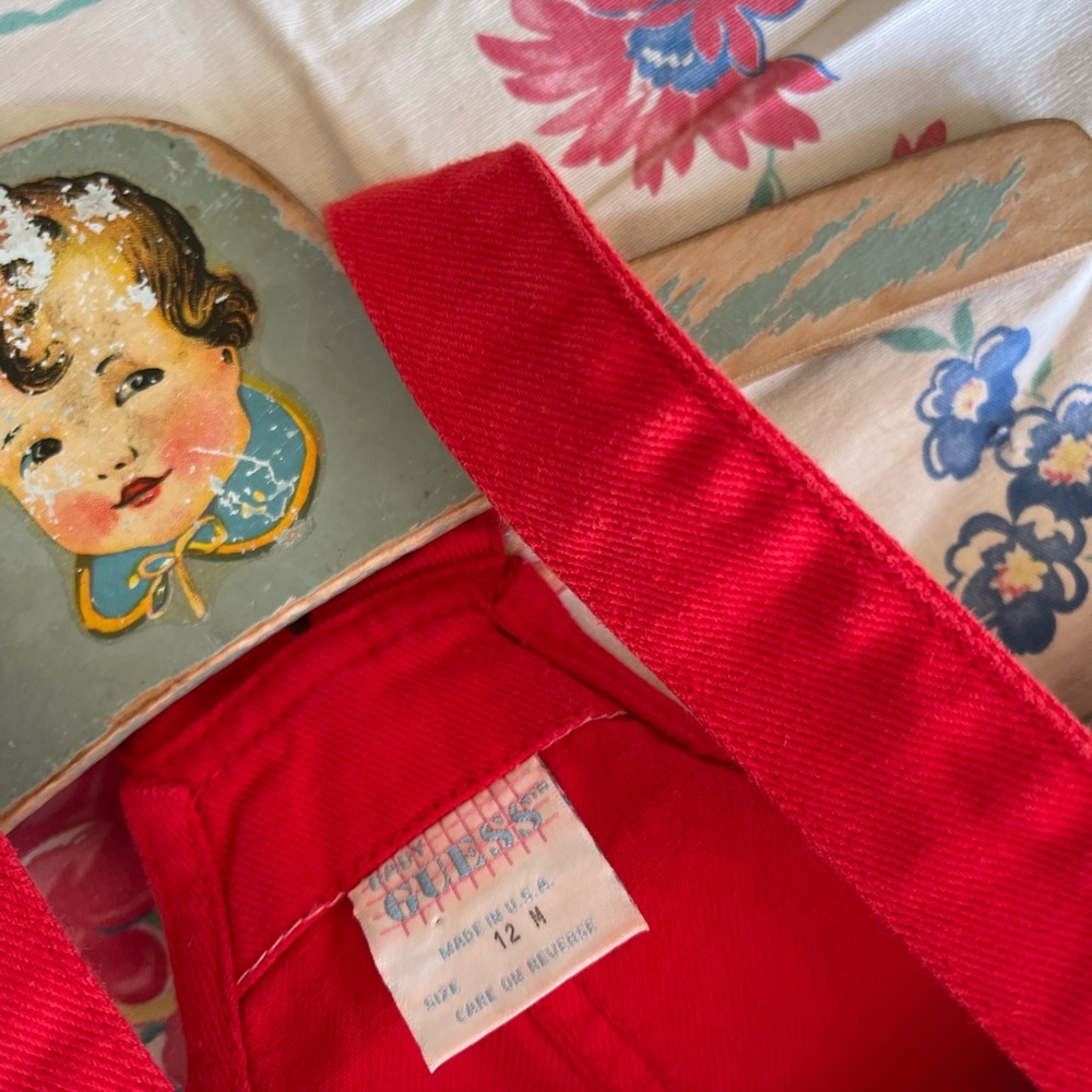 Vintage Baby Guess red overalls new with tag - Picture 2 of 2